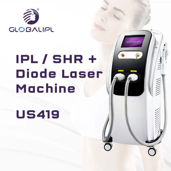 Hair Removal Skin Rejuvenation IPL Shr 808nm Diode Laser Machine US419