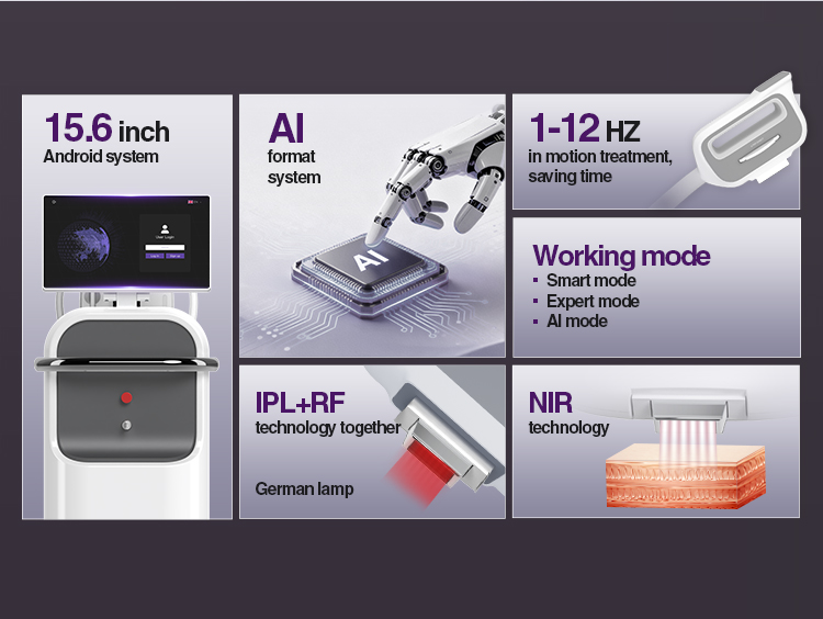 US0030F All-in-One DPL SHR eLight Aesthetic Machine | AI Intelligent Multi-Wavelength Salon Equipment